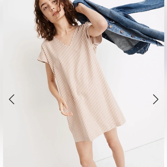 Madewell Button-Back Easy Dress in Stripe - Picture 1 of 10